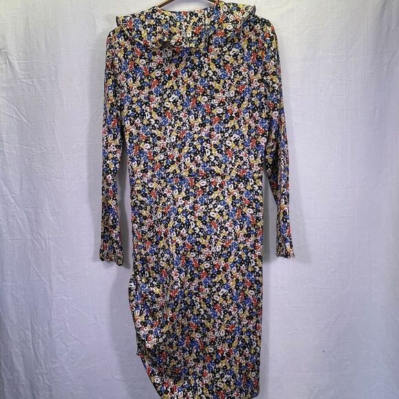 Veronica Beard Multicolor Minna Floral Ruffled Ruched Silk Mini Dress Size 2 - Picture 7 of 11